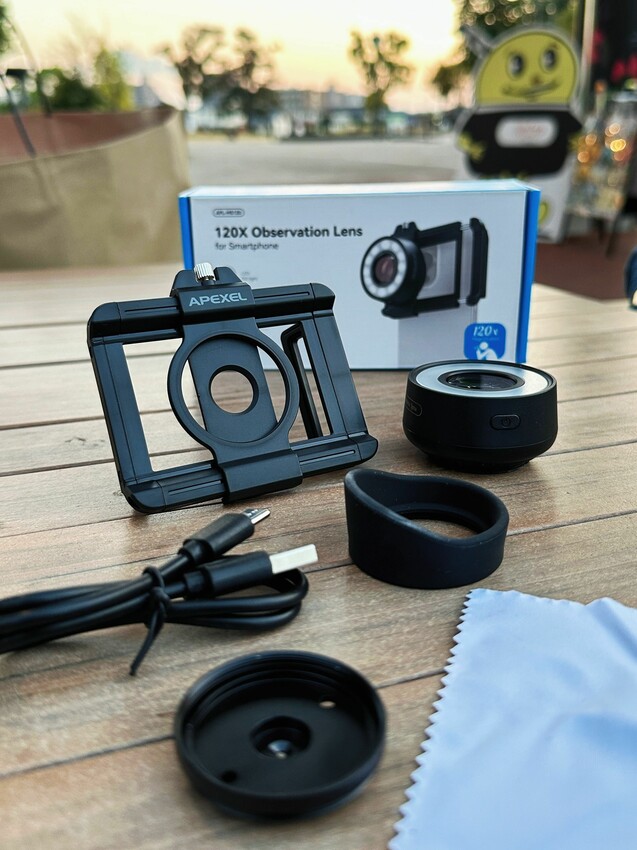 [手機配件開箱] APEXEL JeweLens [手機鏡頭開箱] APEXEL JeweLens 120倍鑒定鏡頭｜裸視、手持兩用｜一秒升級專業微距｜高清放大120倍！120倍鑒定鏡頭(APL-MS