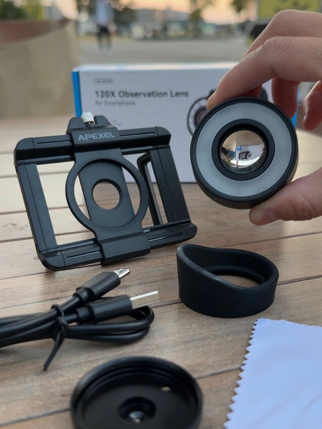 [手機配件開箱] APEXEL JeweLens [手機鏡頭開箱] APEXEL JeweLens 120倍鑒定鏡頭｜裸視、手持兩用｜一秒升級專業微距｜高清放大120倍！120倍鑒定鏡頭(APL-MS