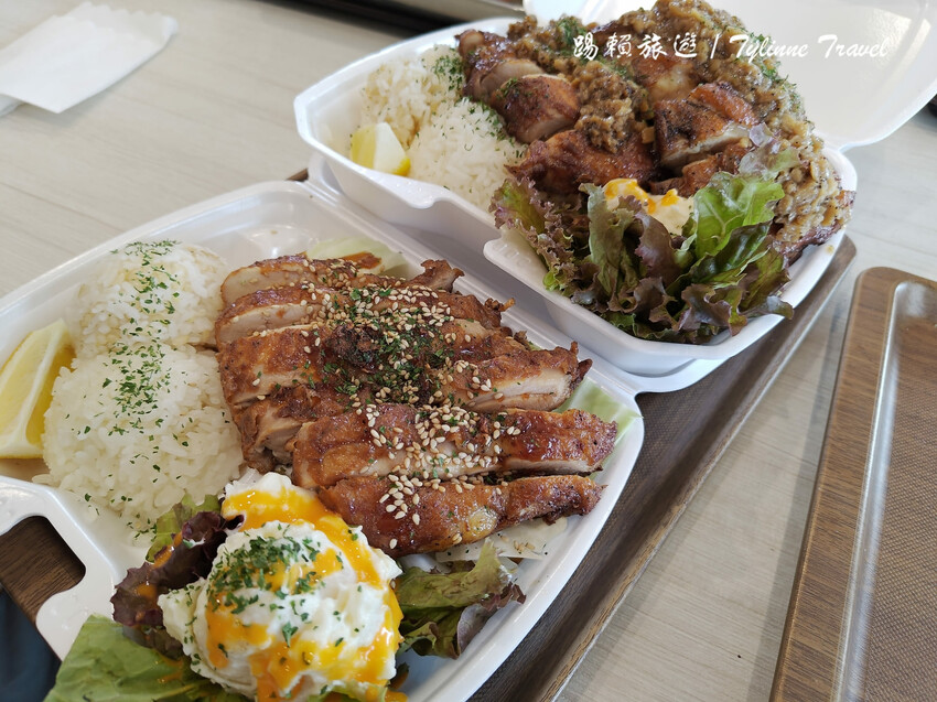 沖繩購物美食一次滿足!Blue Water Shrimp夏威夷餐,兩倍肉量日式和風雞定食。