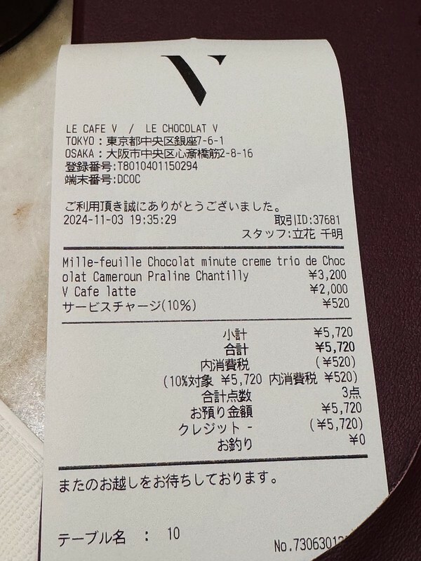 日本美食｜東京的法式優雅：LE CAFE V （LV咖啡館）晚茶饗宴。（全球第二間LV咖啡店）
