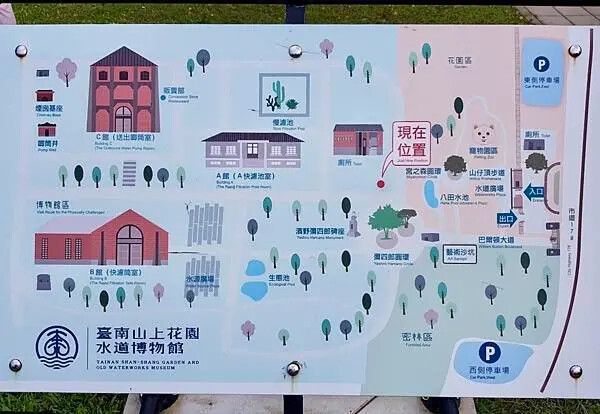 台南山上花園水道博物館!超大園區古蹟與小火車 戲水池,親子景點推薦。