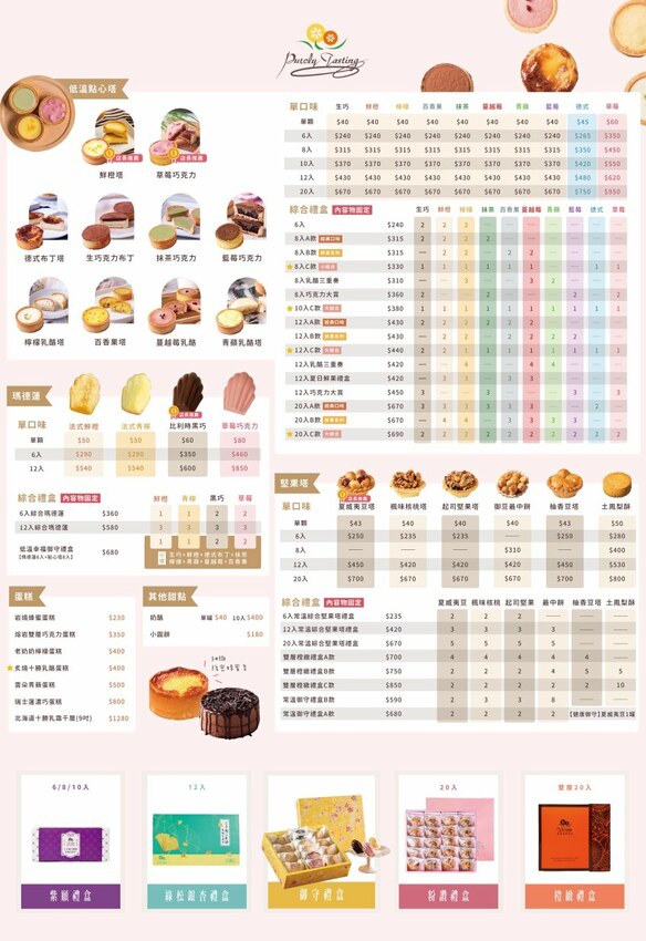 [台南永康] 鮮粹集烘焙坊｜台南必買伴手禮｜年節限定禮盒開箱！10款低溫小塔｜超好吃堅果塔｜晶莎奶黃酥｜內附完整菜單！ – 萍姐愛分享