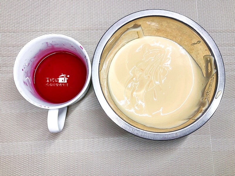 烘焙筆記│石榴軟心芝士蛋糕,調色來自好吃也好看的果汁粉