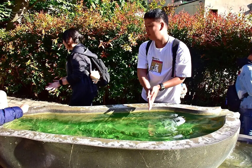 台北市北投區大年初一北投溫泉鄉漫步:【地熱谷公園】,療癒淨手礦泉湯、溫泉蛋體驗