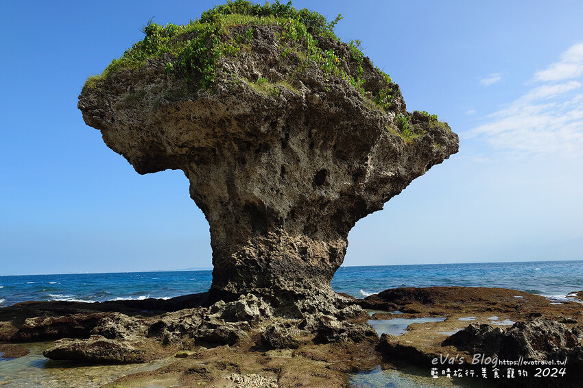 【小琉球景點】花瓶岩是一塊隆起的珊瑚礁石,長期受海水的侵蝕,形狀酷似一個巨大的花瓶,你(妳)覺得花瓶岩看起來像花瓶嗎?我覺得像綠花椰菜、駝鳥、火雞。小琉球旅行