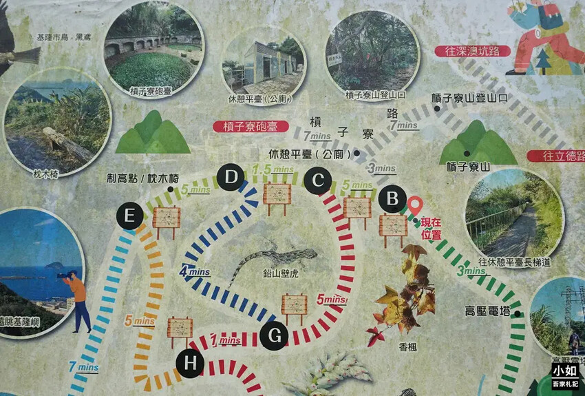 基隆市中正區【基隆步道】龍崗步道,走過槓子寮砲台,槓子寮山,三角點,大學內的步道！