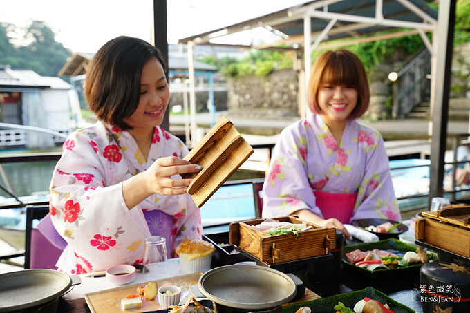 日本雛之里山陽館》ひなの里山陽館一泊二食的屋形船體驗用餐愜意舒心，緊依三偎川風景秀麗