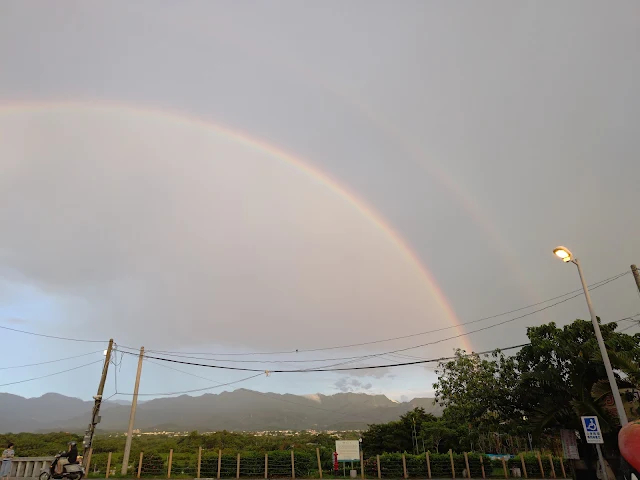 仁義潭水庫 - 停車場 - 夕陽 - 彩虹