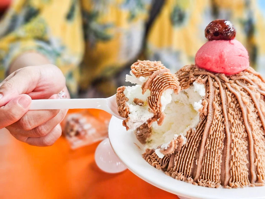 一心泡泡冰｜超大蒙布朗？雪花冰甜點化！每一口都是幸福甜蜜感，在地經營三十年泡泡冰