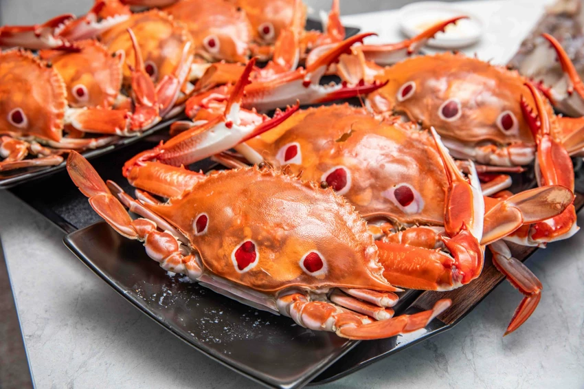 市場最低價萬里三點蟹一隻150元!花義思廚坊自家漁船直送,金山萬里必吃活海鮮。