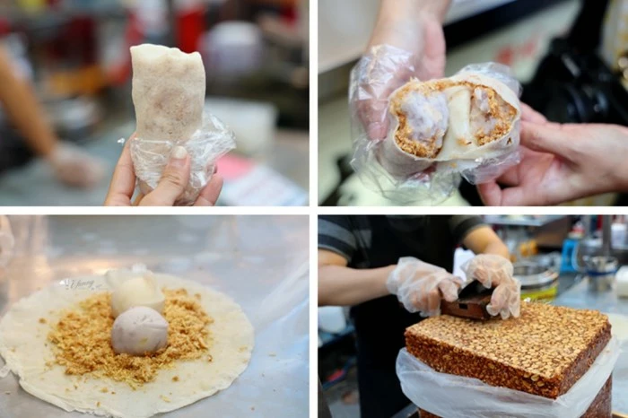 松山站 | 饒河夜市 蔥海手工蔥油餅 有如蔥花地毯的蔥爆牛肉捲餅 必加辣椒