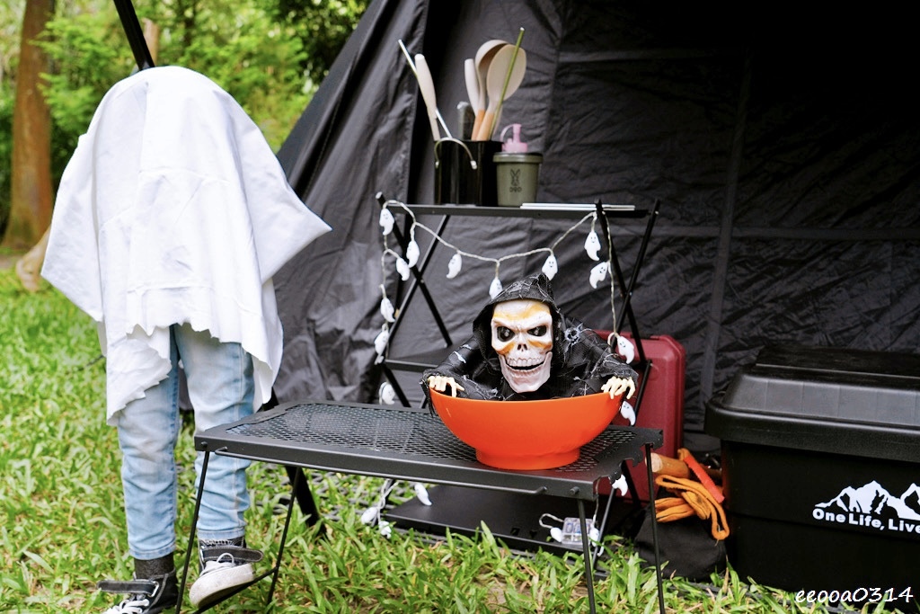 新竹五峰松木青露營區｜森林系家庭露營，萬聖節派對晚餐、親子D