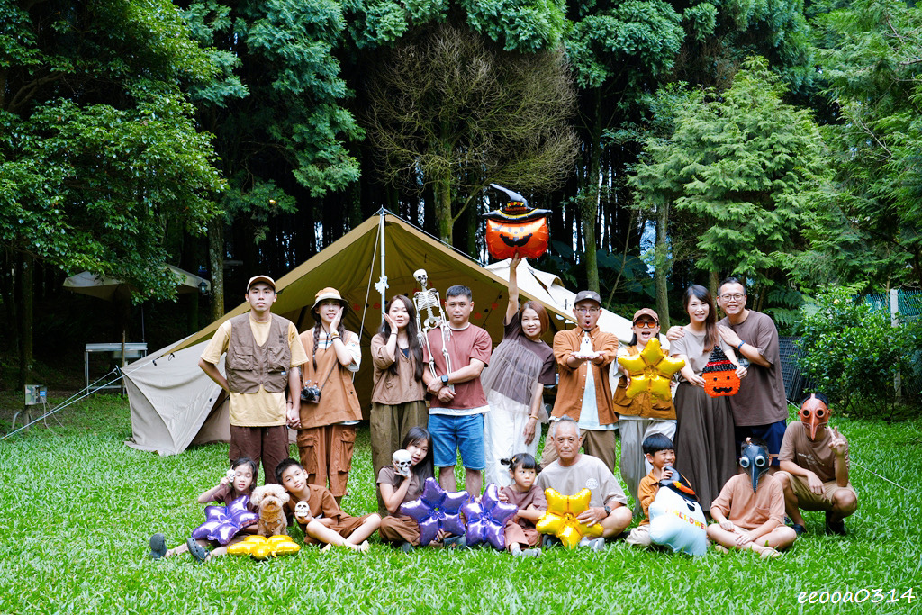 新竹五峰松木青露營區｜森林系家庭露營，萬聖節派對晚餐、親子D