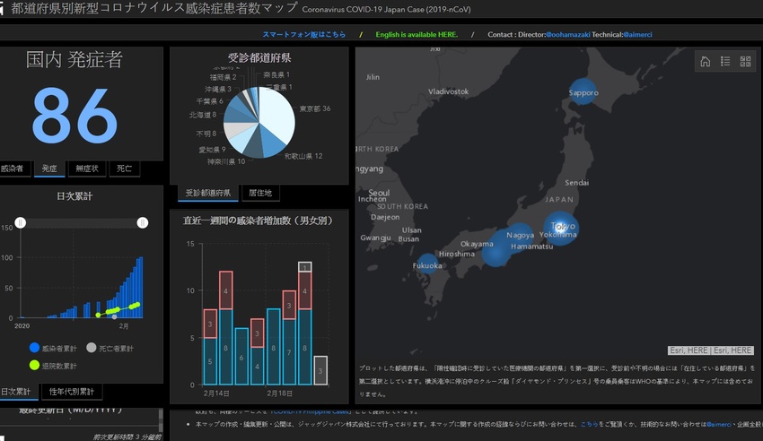 武漢肺炎日本MAP