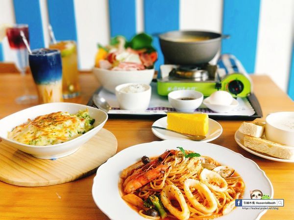 【嘉義】努逗風味館 - 地中海與無印良品的交逢，夢幻星空飲勾勒油畫美，濃郁南瓜濃湯鍋。