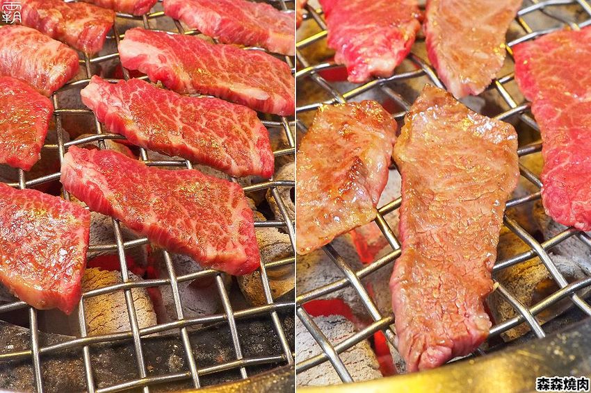 森森燒肉冷藏牛肉軟嫩多汁，公益店獨有碳火烤爐，增添迷人碳香味～