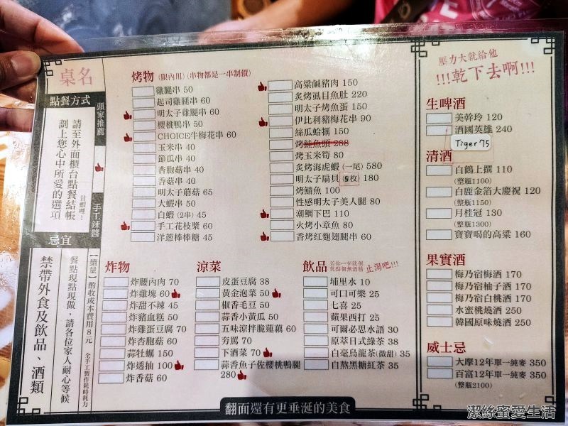 鐵炭魂-桐板饌酌食店 菜單