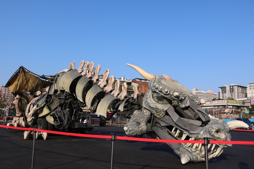 2020桃園燈會。光之桃花源 光之巨龍秀 法國機械巨龍馬戲團表演 噴火通通有