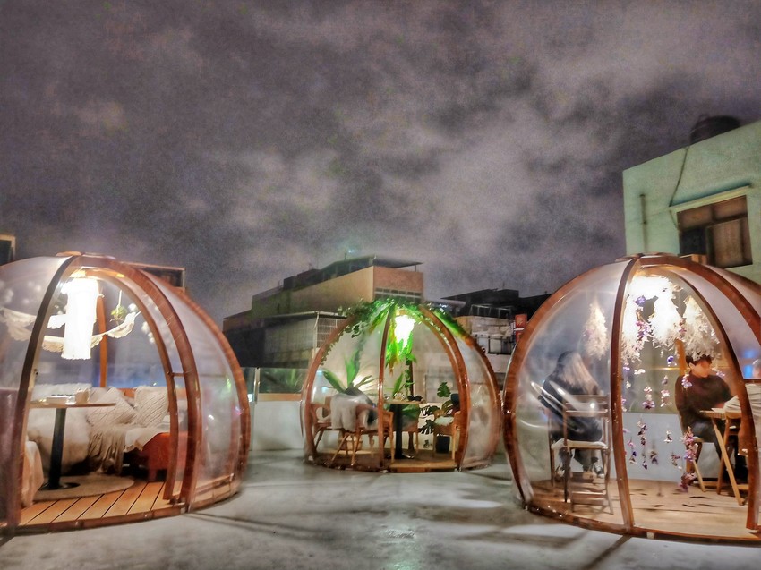 桃園中壢美食-blossom forest 食甸森蒔-中壢絕美玻璃球包廂，泡泡屋好浪漫 @民宿女王芽月-美食.旅遊.全台趴趴走