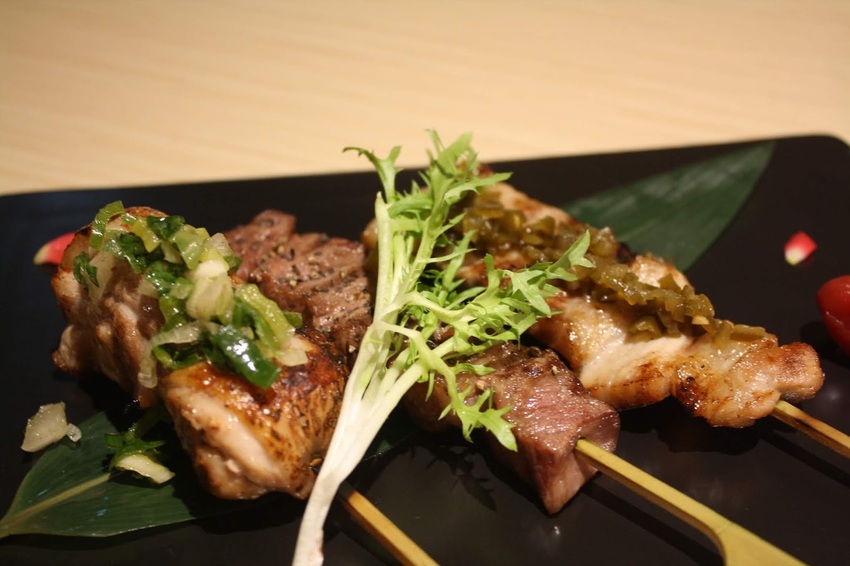 【台北松山區日式料理推薦】歐買尬海鮮串燒-金箔壽司與炙燒大干貝佐海膽蟹膏堡讓人捨不得吃掉~套餐選擇份量十足