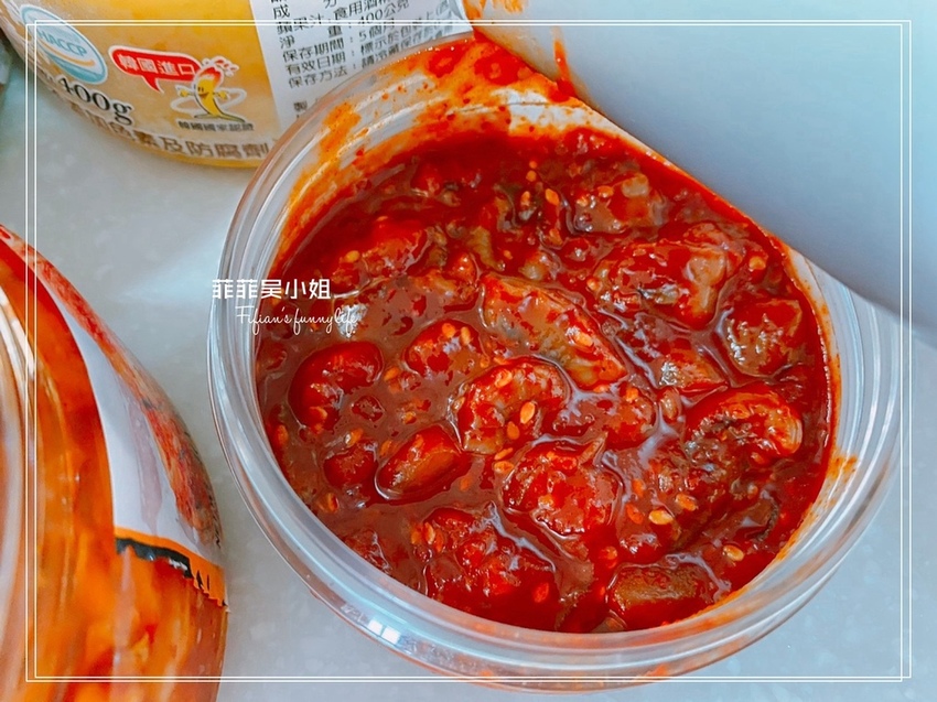 韓國食品分享 正安泡菜系列 辣醃小章魚 魚板 辣炒年糕