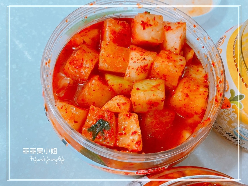 韓國食品分享 正安泡菜系列 辣醃小章魚 魚板 辣炒年糕