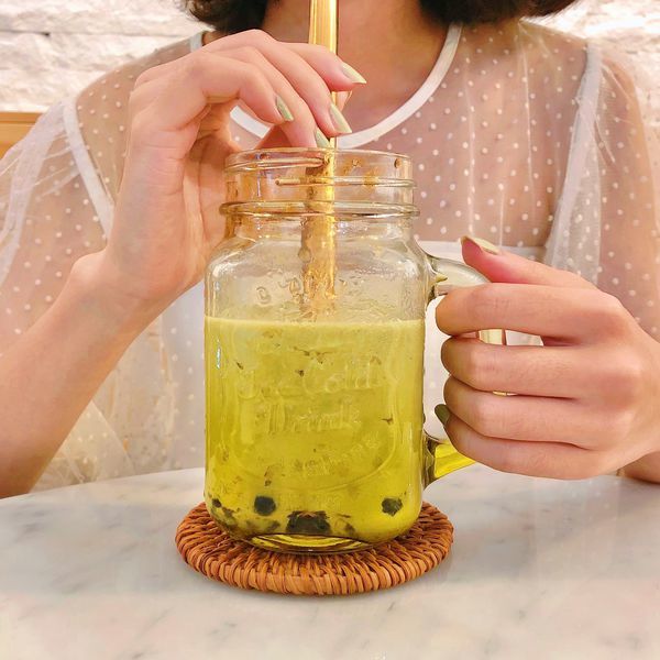 台北 中山 咖啡廳 冰 The Wrice來時 黑糖珍珠 抹茶拿鐵.JPG