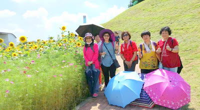 中壢社大周四趴趴走[后里花田綠廊]曬到快冒煙啦!!