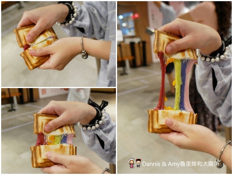 新竹巨城美食︱樂兔洋食行巨城店。超夢幻彩虹熔岩吐司好吃又好拍。不甜膩的黑糖珍珠雲朵吐司。輕食下午茶新選擇(影片)