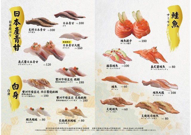 金澤壽司菜單