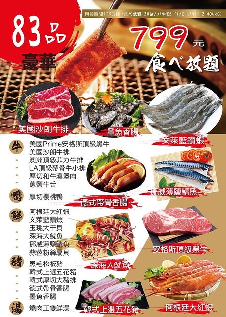 新北.板橋-燒肉王日式碳燒yakiniku烤肉吃到飽，美國和牛/北海道帶卵干貝/西班牙伊比利豬/汶萊藍鑽蝦，還有韓式泡麵，燒烤冰淇淋通通吃到飽