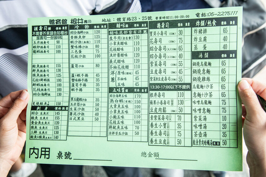 嘉義市東區體育館壽司/根井壽司｜還沒開門就大排長龍平價壽司店！生魚片握壽司六個只要百元出頭