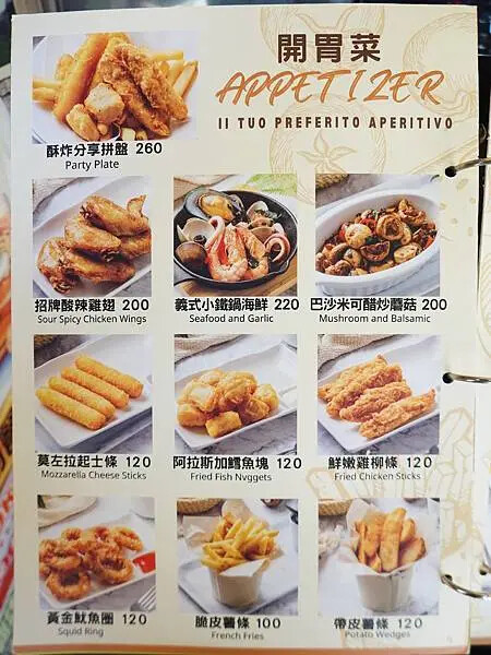 開胃菜MENU-威尼斯義大利餐廳.JPG