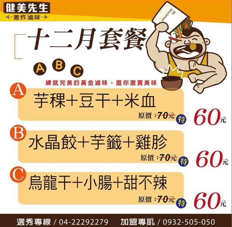 健美先生激炸滷味。先滷後炸人氣美食小吃，食尚玩家熱門推薦，必點冠軍大腸頭，一中商圈中友百貨 - 蘋果話日常