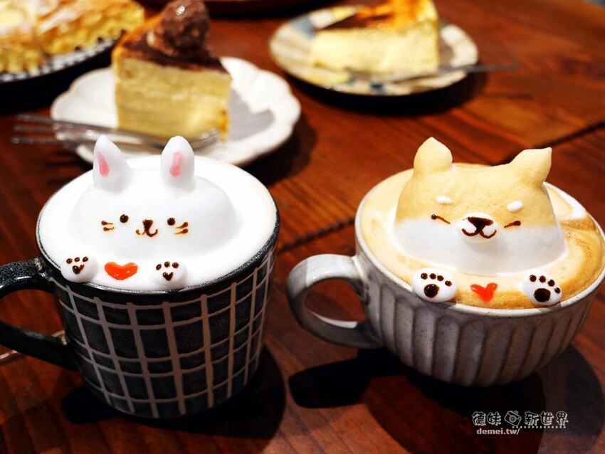 桃園市中壢區【理性&感性cafe】超萌療癒立體拉花&加價可指定圖案│咖哩飯/咖啡/甜點/下午茶 - 德妹看新世界