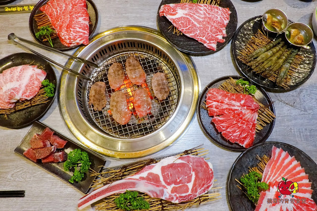 [食記] 新竹竹北-長島調酒燒肉吧 超值雙人999燒肉套餐 雙人豪華海鮮套餐 A5和牛 戰斧牛排 比手臂長的天使紅蝦 美味台灣豬梅花 新鮮美味炭火燒肉 新竹美食