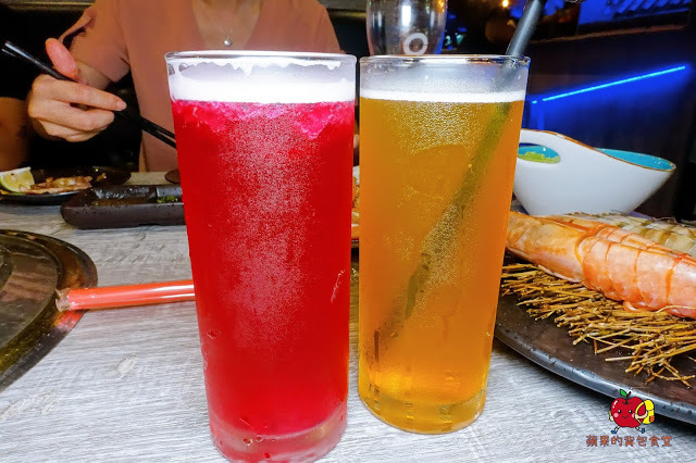 [食記] 新竹竹北-長島調酒燒肉吧 超值雙人999燒肉套餐 雙人豪華海鮮套餐 A5和牛 戰斧牛排 比手臂長的天使紅蝦 美味台灣豬梅花 新鮮美味炭火燒肉 新竹美食