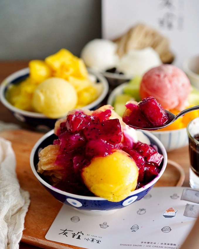 【友誼冰菓室】台北吳興商圈、北醫附近新開幕冰店，主打新鮮水果雪花冰、小半水果刨冰還有手工冰淇淋雪酪，手工自製且不添加香料、防腐劑、水果產地直送！ - 阿華田的美食日記