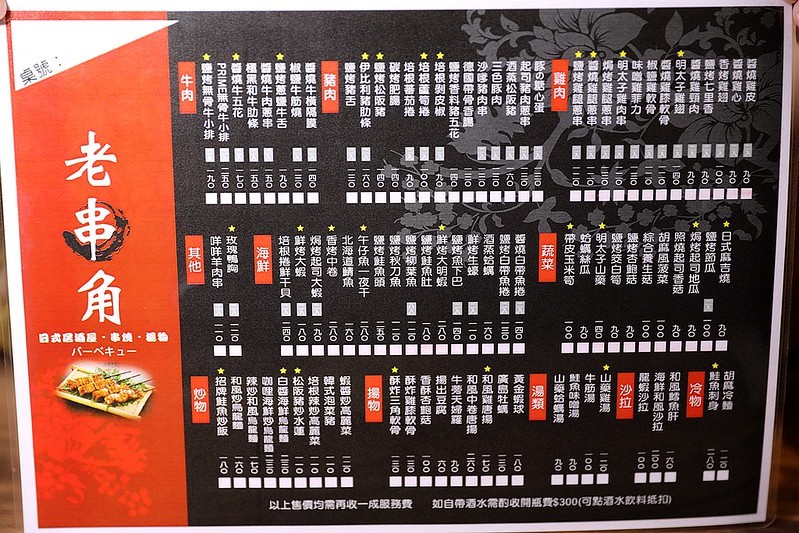 老串角居酒屋菜單永和永安市場站串燒燒烤宵夜035