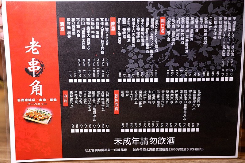 老串角居酒屋菜單永和永安市場站串燒燒烤宵夜031