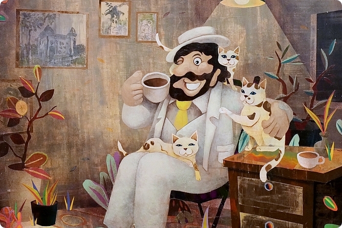 宜蘭景點⎪金車員山藝文中心。新亮點：可愛的伯朗先生60種KUSO版在這裡！有維梅爾畫風、跟月兔喝咖啡的伯朗阿伯，快來當文青拍一回！ @捲捲頭 Wonderful 品味。生活