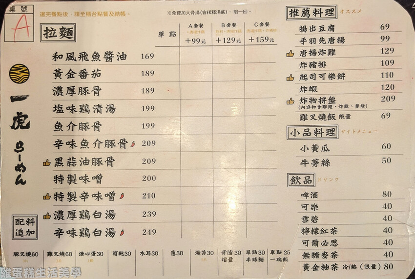 【桃園食記】麵屋一虎(中壢店)