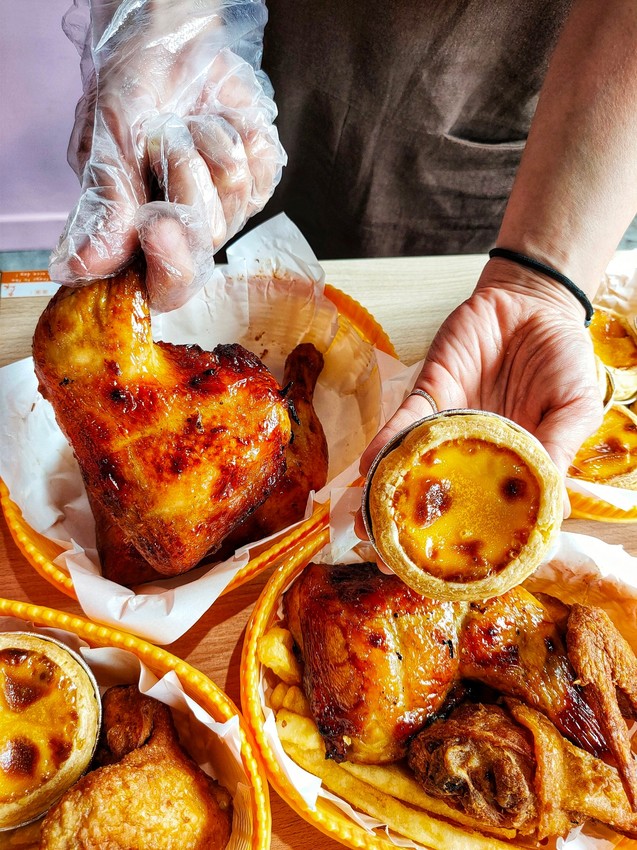 下午茶,中壢捷運,中壢火車站美食,中壢炸雞,中壢美食,中壢蛋塔,中壢蛋撻,桃園捷運,烤雞腿,遊戲室,香雞城 @民宿女王芽月-美食.旅遊.全台趴趴走