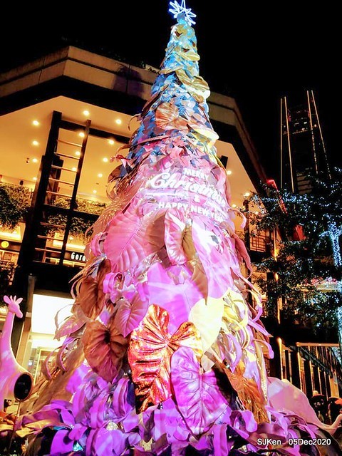 Christmas street night scene at Taipei Department stores area, Taipei, Taiwan, SJKen, Dec 5, 2020.