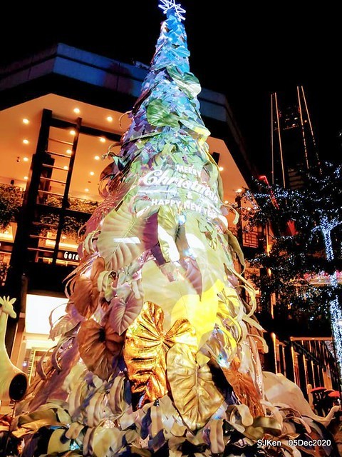 Christmas street night scene at Taipei Department stores area, Taipei, Taiwan, SJKen, Dec 5, 2020.