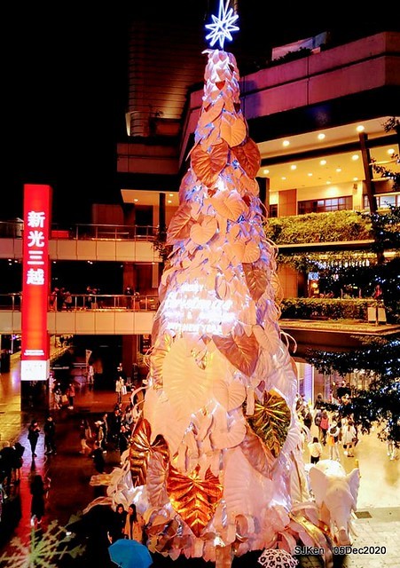 Christmas street night scene at Taipei Department stores area, Taipei, Taiwan, SJKen, Dec 5, 2020.