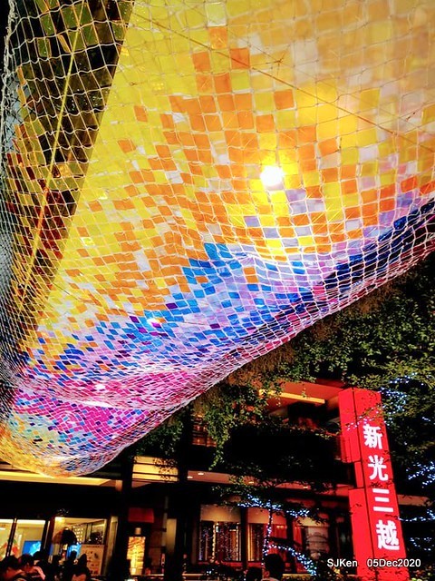 Christmas street night scene at Taipei Department stores area, Taipei, Taiwan, SJKen, Dec 5, 2020.