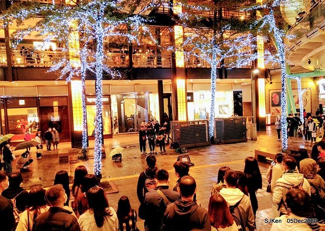 Christmas street night scene at Taipei Department stores area, Taipei, Taiwan, SJKen, Dec 5, 2020.