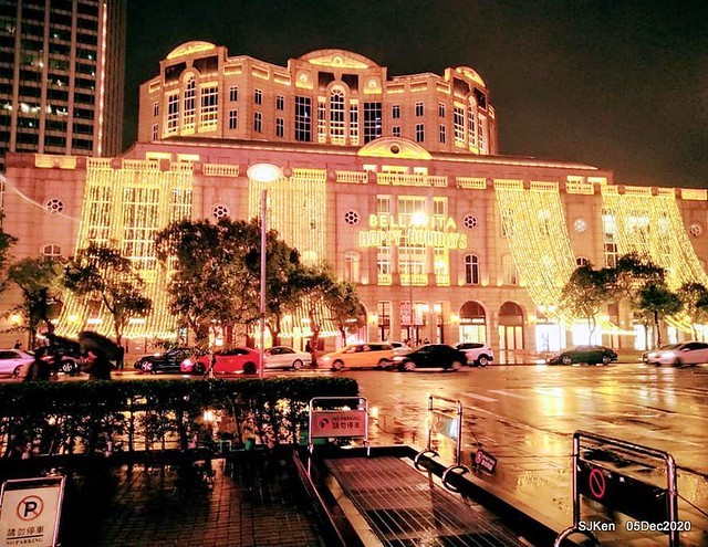 Christmas street night scene at Taipei Department stores area, Taipei, Taiwan, SJKen, Dec 5, 2020.