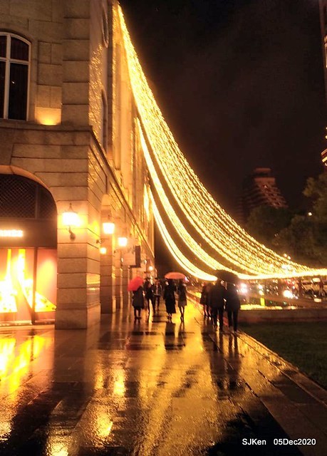 Christmas street night scene at Taipei Department stores area, Taipei, Taiwan, SJKen, Dec 5, 2020.